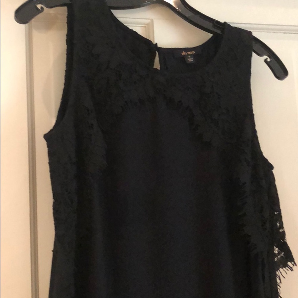 Ella Moss Black Blouse w Lace Detail Medium